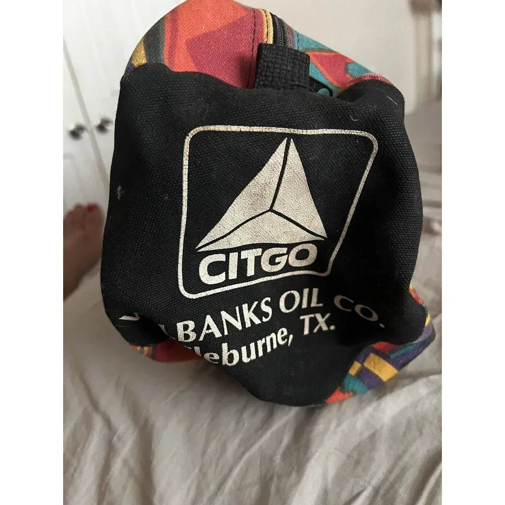 Vintage Fabriko Geometric Aztec Design Canvas  Duffle Bag 16
